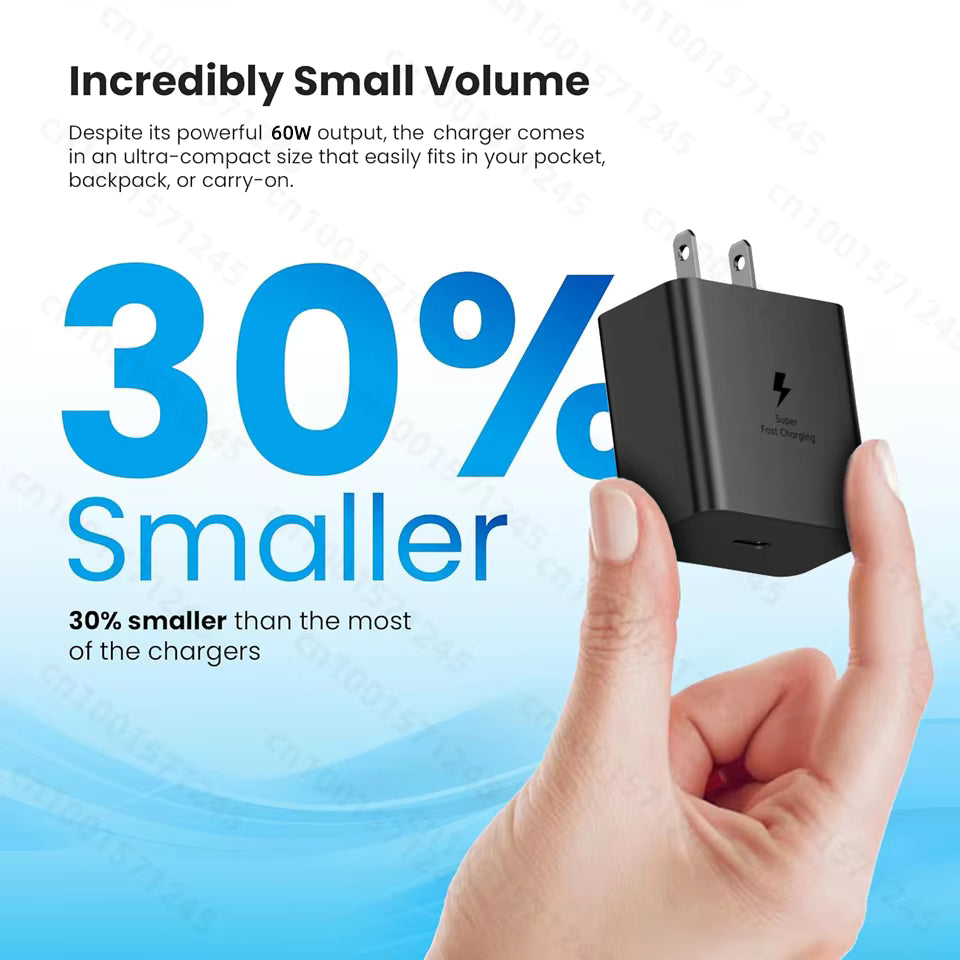 Nylon Tech Samsung 60W Fast Charger USB-C Adapter